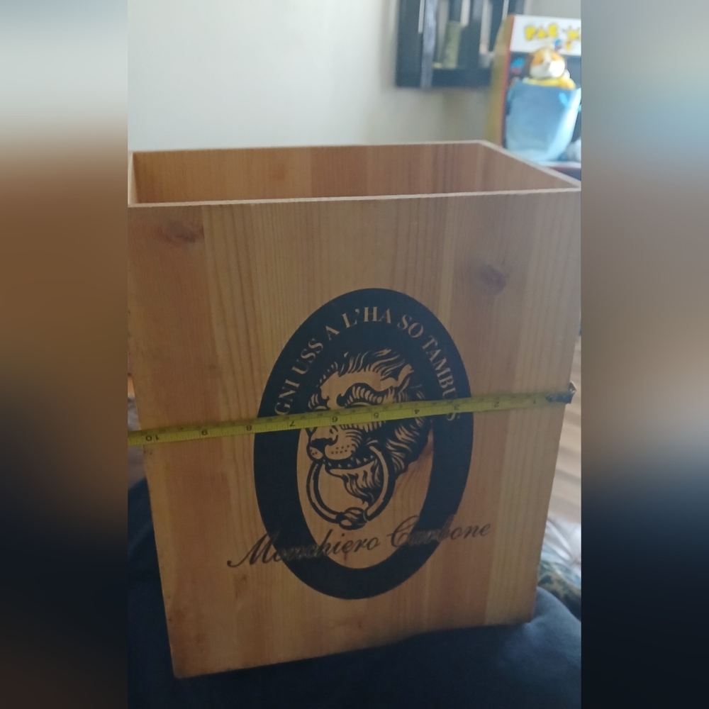 Wooden Box with Lion Emblem